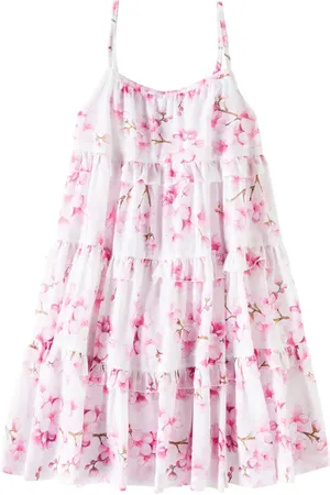 MONNALISA Vestido de algodón floral a capas