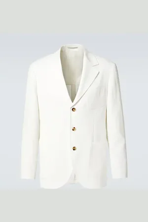 Brunello Cucinelli Blazer de lino de botonadura simple
