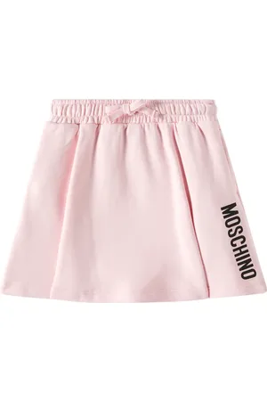 Moschino Falda de algodón plisada con logo