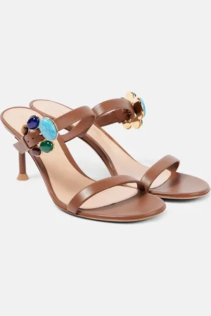 Gianvito Rossi Mules 70 de piel con hebilla