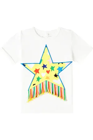 Stella McCartney Camiseta de algodón con flecos