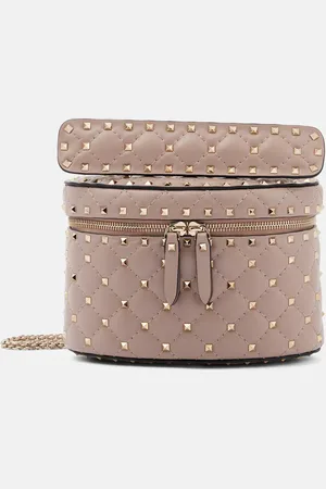 VALENTINO GARAVANI Bolso neceser Rockstud Spike Small de ante