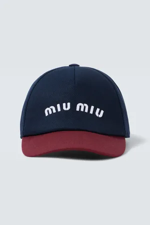 Miu Miu Gorra en dril de algodón con logo