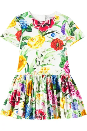 Dolce & Gabbana Vestido en popelín de algodón floral