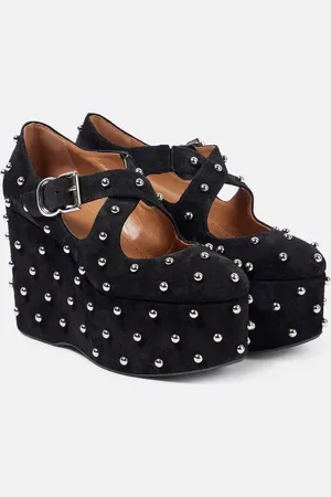 Alaïa Alaïa Bailarinas Crisscrossed de ante con tachuelas
