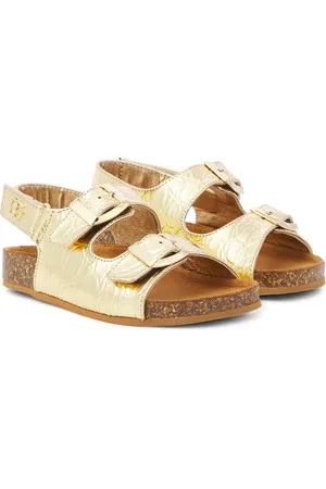 Dolce & Gabbana Sandalias de piel metalizada
