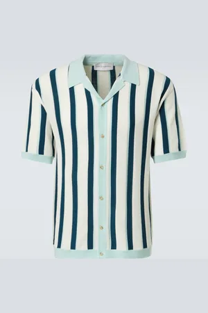 King & Tuckfield Camisa bowling de lana a rayas
