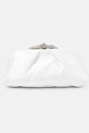 Aquazzura Clutch Very Bow Tie de satén adornado