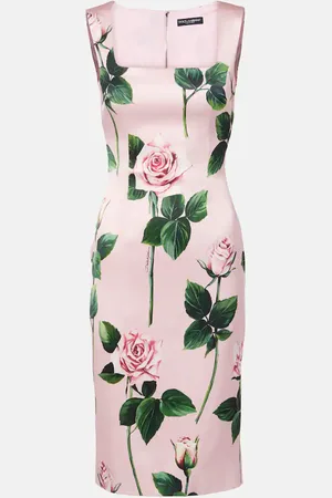 Dolce & Gabbana Vestido de cóctel de satén floral
