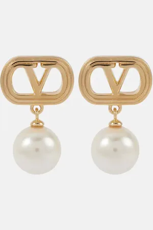 VALENTINO Pendientes VLogo con perlas sintéticas