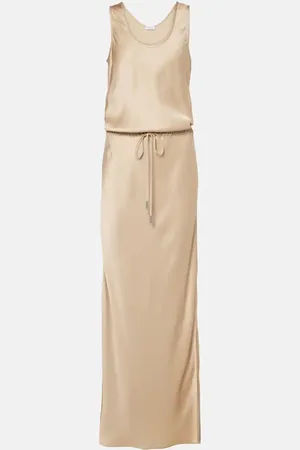 Brunello Cucinelli Vestido largo de satén