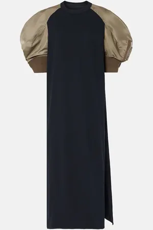 SACAI Vestido midi de mezcla de algodón