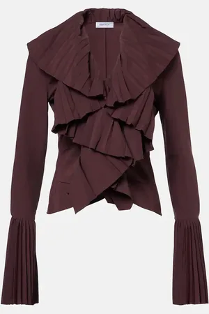 Alexander McQueen Blusa plisada con volantes