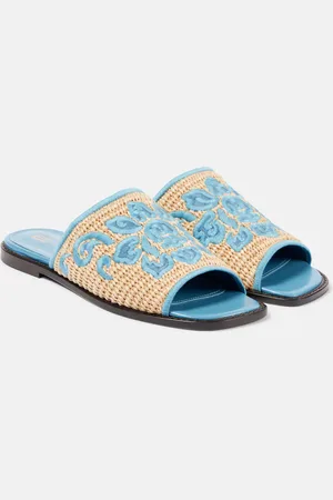 Etro Sandalias de esparto y piel