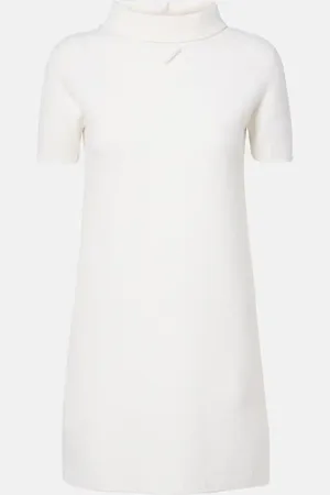 Prada Vestido corto de lana virgen con logo
