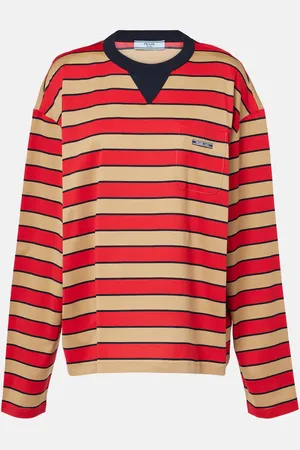 Prada Camiseta de jersey de algodón a rayas