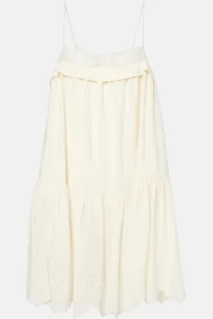 Chloé Chloé Vestido corto de seda con encaje