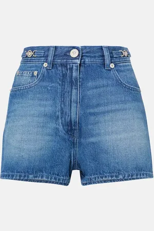VERSACE Shorts de denim con efecto desgastado