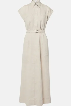 Brunello Cucinelli Vestido largo de lino