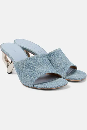 J.W.Anderson Mules de denim con piel