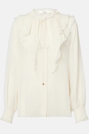 Chloé Chloé Blusa de seda con volantes