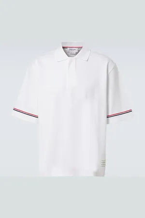 Thom Browne Polo RWB Stripe de algodón