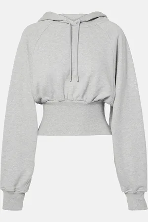 adidas Sudadera con capucha de algodón cropped
