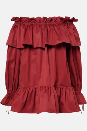 Saint Laurent Vestido corto de sarga de algodón