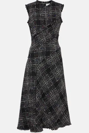 Erdem Vestido midi de tweed de mezcla de algodón
