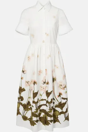 Erdem Vestido camisero de algodón floral