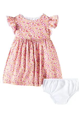 Il gufo Bebé - set de vestido y braga de algodón floral