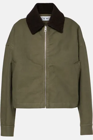 Loewe Chaqueta de sarga de algodón con borrego