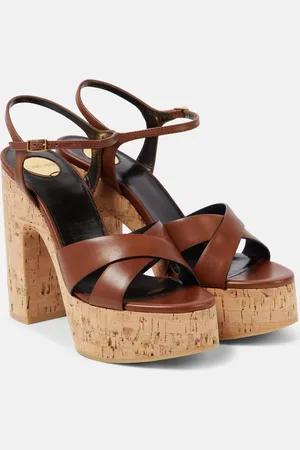 Saint Laurent Sandalias con plataforma Bianca 125 de piel