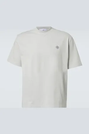 Stone Island Camiseta de jersey de algodón con logo