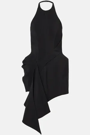 MUGLER Vestido corto asimétrico drapeado