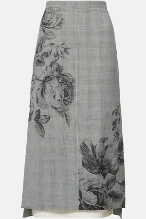 Erdem Falda midi a cuadros Príncipe de Gales