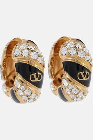 VALENTINO Pendientes de aro Pas Plus VLogo adornados