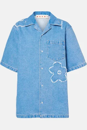 Marni Camisa de denim con bordado floral