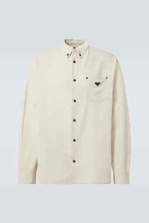 Prada Camisa de cambray de algodón y lino