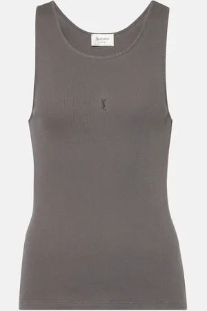 Saint Laurent Tank top Cassandre de algodón acanalado