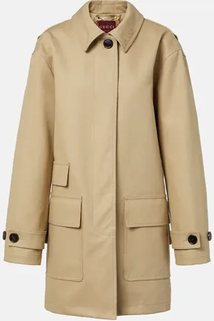 Gucci Gabardina de algodón con logo