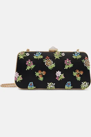 VALENTINO GARAVANI Clutch Carry Secrets de satén adornado