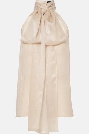 Tom Ford Blusa de mezcla de seda con lazada