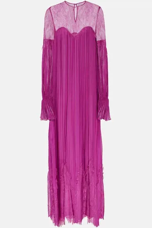 Costarellos Vestido de fiesta Renia de mezcla de seda con encaje