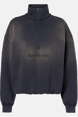 Acne Studios Sudadera de algodón con media cremallera