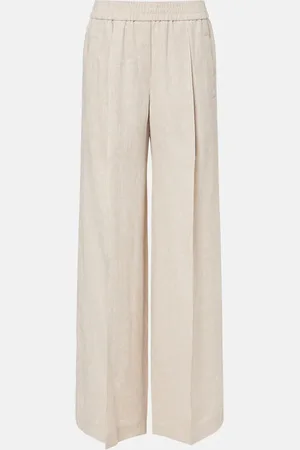 Brunello Cucinelli Pantalones anchos de lino