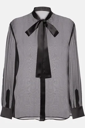 Dolce & Gabbana Camisa de chifón de seda con lazada