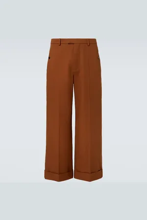 VALENTINO Pantalones anchos gabardina de algodón