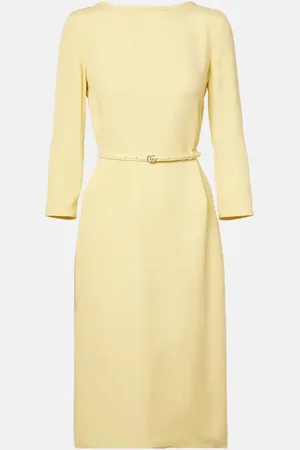 Gucci Vestido midi de cady con GG