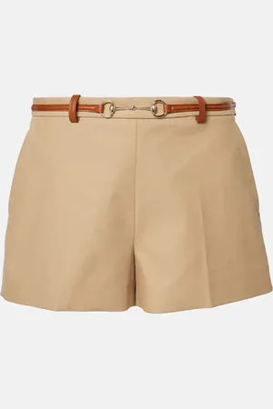 Gucci Shorts de dril de algodón con Horsebit